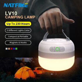 Natfire LV10 nabíjecí LED campingová svítilna, pouzdro, NOVÁ - 2