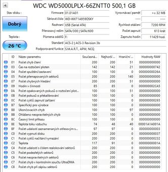 HDD WD Black 500GB, 2,5", 7200rpm - 2