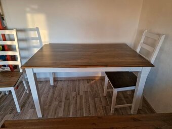 Jídelní stůl, 4 židle a lavice - velmi pěkný stav - 2