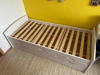 Dřevěná postel s přistýlkou a šuplíky 90x200 - 2