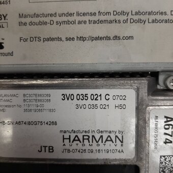 Škoda - navigace +display 3V0035021C + 3V0919606 - 2