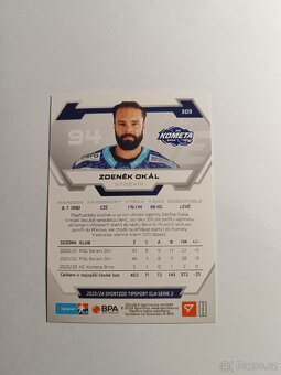 Hokejová kartička ELH Tipsport Zdeněk Okál - 2