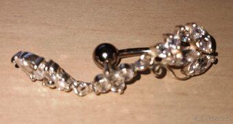 Piercing do pupíku stříbrný reverse - 2