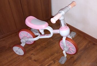 Dětské odrážedlo s pedály 4v1 růžové - 2