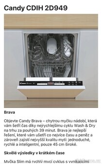 Myčka nádobí Candy CDIH 2D949 10 kpl 7 programů 45 cm - 2