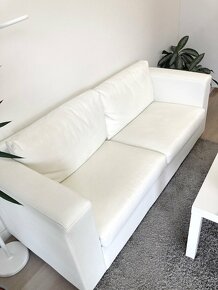 Bílá kožená sedačka / gauč - 2