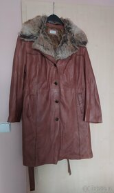Luxusní dámský kožený kabát-jehněčí kůže, vel. 48 - 2