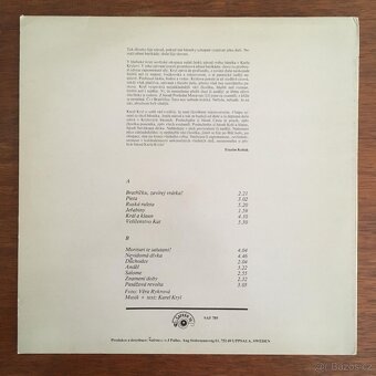 Karel Kryl LP Bratříčku, zavírej vrátka (Šafrán 78, exil) - 2