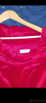 Společenské červené sametové šaty vel 38 - 2