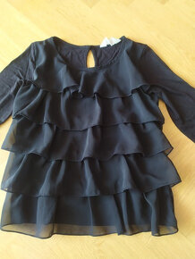ČERNÁ HALENKA S VOLÁNKY, H&M, vel. 140 - 2