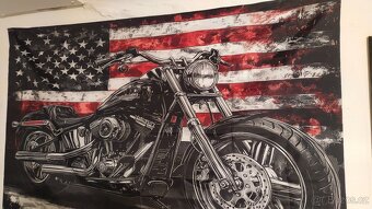 Prodám americkou vlajku Harley Davidson 150x100cm - 2