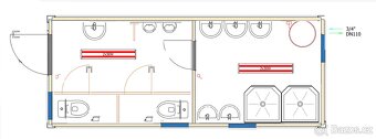 Použitá sanitární buňka - WC a sprchy, sanitární kontejner - 2