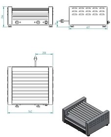 Opékač párků s 9 válečky, kapacita 16 párků, RG9 1,1kW/230V - 2