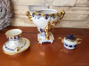 PORCELÁNOVÝ SAMOVAR RUSKÝ- 3 ČÁSTI ; ZNAČENO - 2