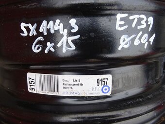 Plechové disky 15", rozteč 5x114.3, ET 39, šíře 6J - 2