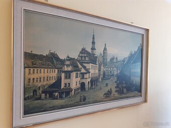 retro reprodukce obrazu "Město Pirna "- malíř Canaletto - 2