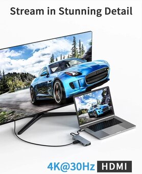 USB-C hub, duální 4K dokovací stanice 9 v 1 - 2