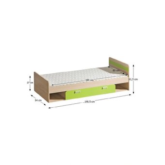 dětská postel 80x200 + noční stolek - 2