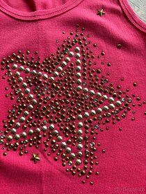 Dámské tmavě růžové tílko s kamínky, vel. S - 2