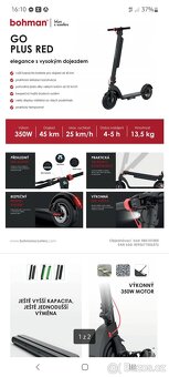 Koloběžka Bohman GO PLUS RED - 2