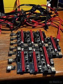 7x Riser PCIe x1 na PCIe x16 včetně kabeláže - 2