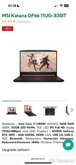 Notebook KATANA GF66 11UG, intel i7, rtx 3070 8gb, RAM 16gb - 2