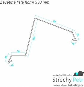 Závětrná lišta horní 330mm - 2