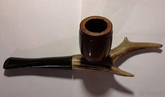 Dýmka - parůžek a dřevo. - 2