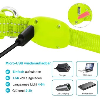 Nový usb led obojek velikost S - 2