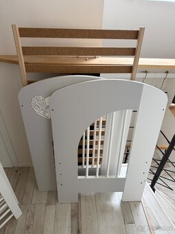 Dětská postýlka Klups Nel Srdíčko bílo/šedá s matrací - 2
