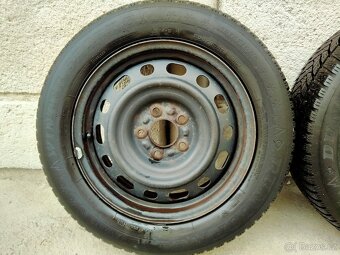 Ocelová kola 6Jx16, 5x114,3, ET 50, zimní pneu 205/60 R16 - 2