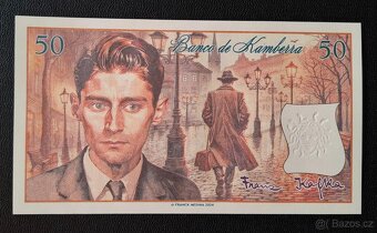 BANKOVKA 50 Numismas FRANZ KAFKA, UNC, autor Franck Medina - 2
