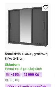 Šatní skříň Sconto ALANA 248cm - 2