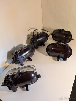 industriální bakelitový lustr, oválná lampa želva až 5 ks - 2
