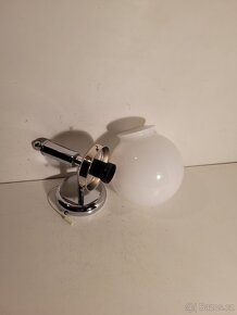 niklovaná nástěnná lampa, lampička , stínidlo bílá koule - 2