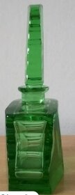 Nádherný flakon ze zeleného skla, provedení Art Deco - 2