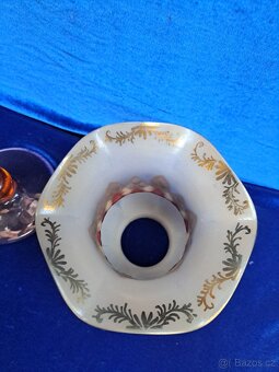 Petrolejová lampa skleněná, medová - 2