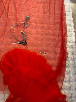 Maturitni saty plesove tylove dlouhe cervene 38 - 2