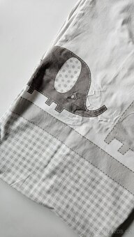 Šedo - bílé dětské povlečení se slony do dětské postýlky - 2