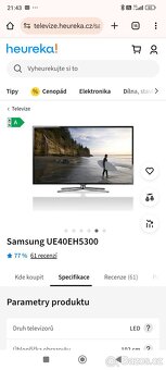 LED TV Samsung, blu ray přehrávač Samsung, set-top box, WiFi - 2