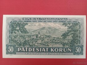 Vzácná bankovka 50 korun 1948 UNC NEPERFEROVANÁ - 2