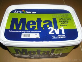 Barva METAL 2v1 bílá (Dům Barev) - 5kg - nová - 2