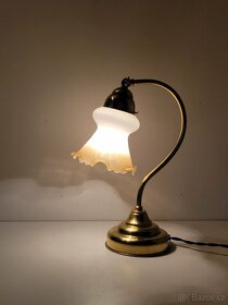 funkční mosazná pěkná lampa, stará lampička - 2