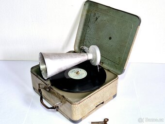 Starý dětský gramofon GBN Bing, 1930-40, plechová hračka - 2