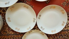 Porcelánové talíře, polévková mísa, retro sada, značená - 2