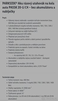 Parkside Aku rázový utahovák - 2