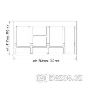 Kuchyňské koše (sortery) do zásuvky o šířce 868 mm - 940 mm - 2