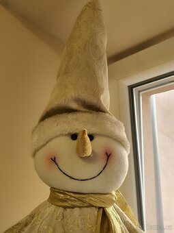 vánoční dekorace, velký skřítek, sněhulák - 2