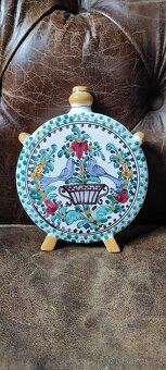 Retro keramická malovaná placatka - 2