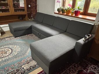 Gauč rozkládací rohový, tvar U - 2